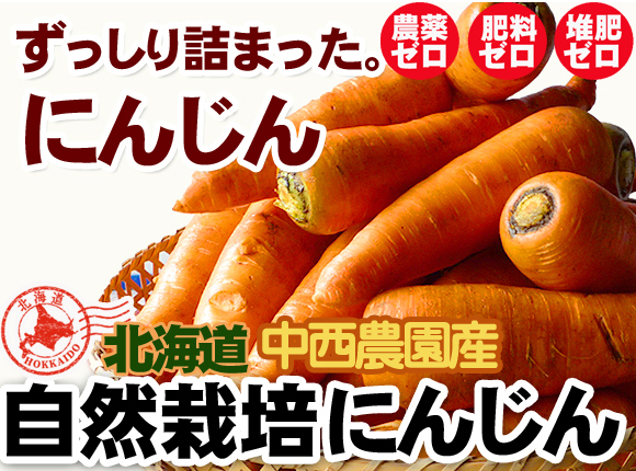 農薬不使用･無堆肥･無肥料中西さんの自然栽培人参